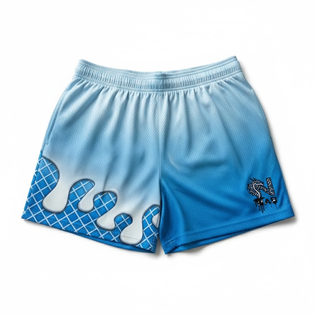 melting ice cream youth shorts – trendy summer baseball graphic shorts for kids