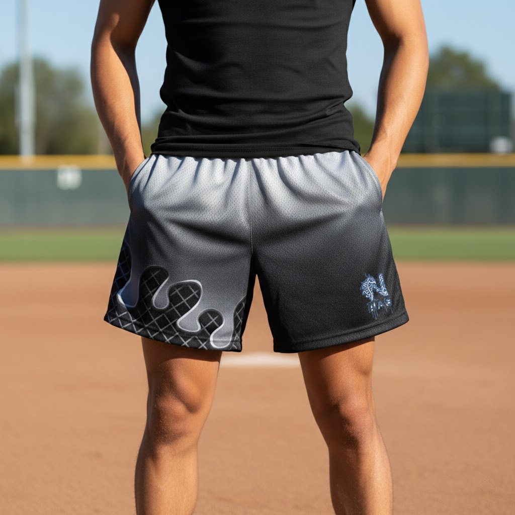 melting ice cream youth shorts – trendy summer baseball graphic shorts for kids