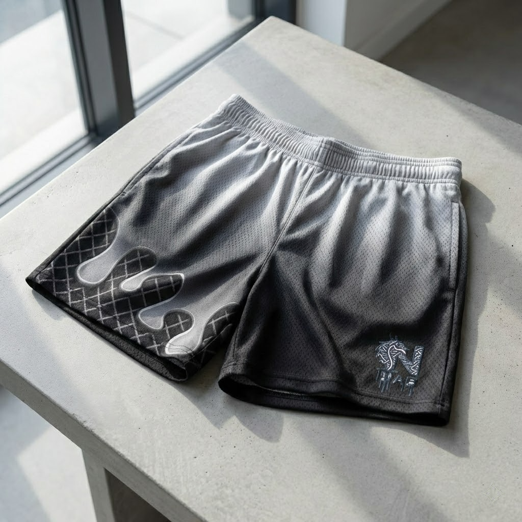 melting ice cream youth shorts – trendy summer baseball graphic shorts for kids