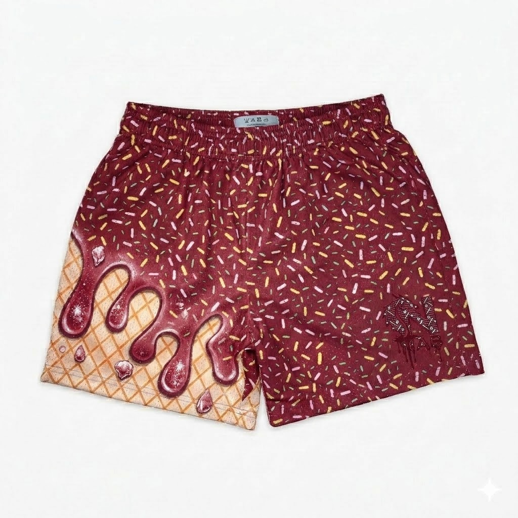 ice cream youth shorts – trendy summer graphic shorts for kids