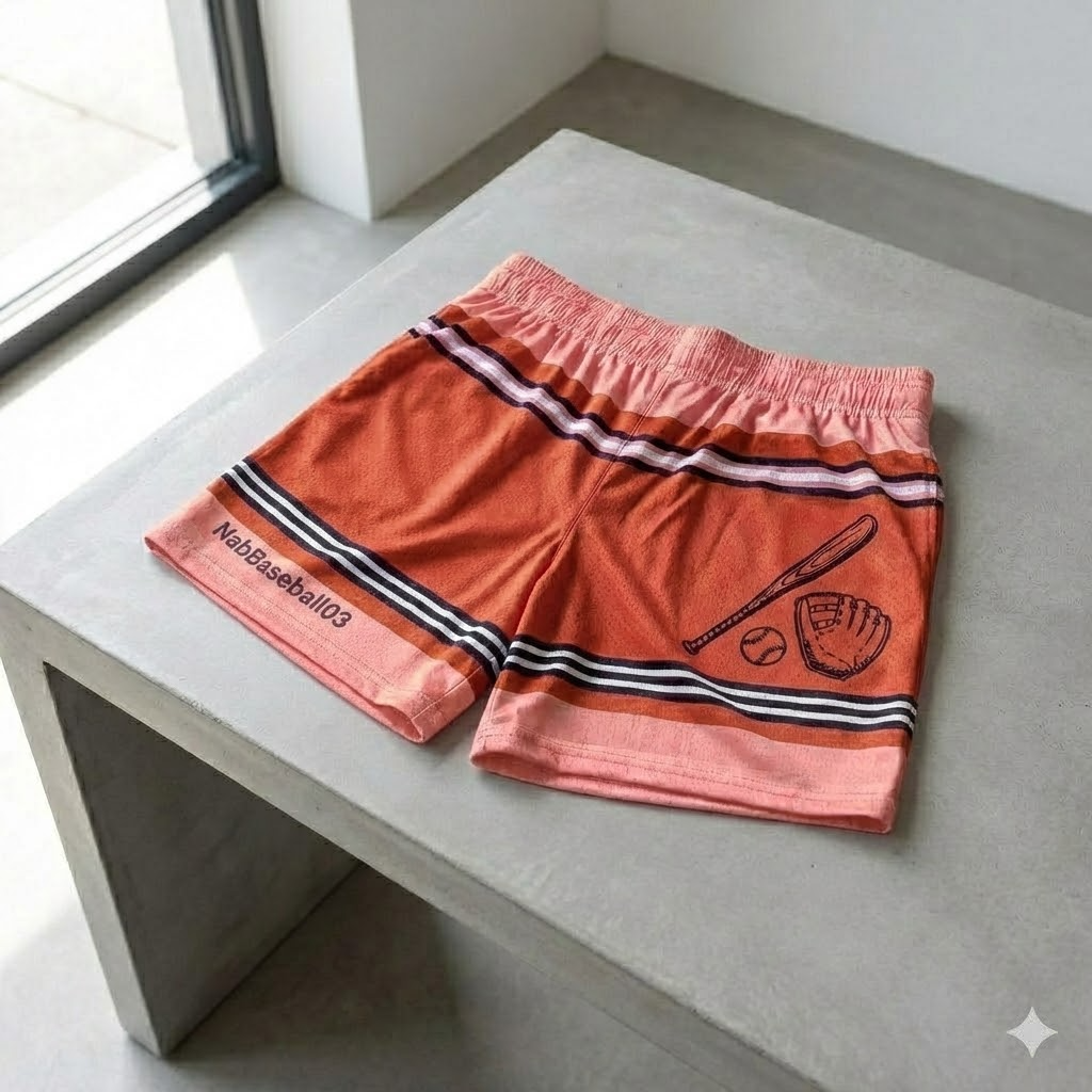 pencil youth shorts – trendy summer baseball graphic shorts for kids