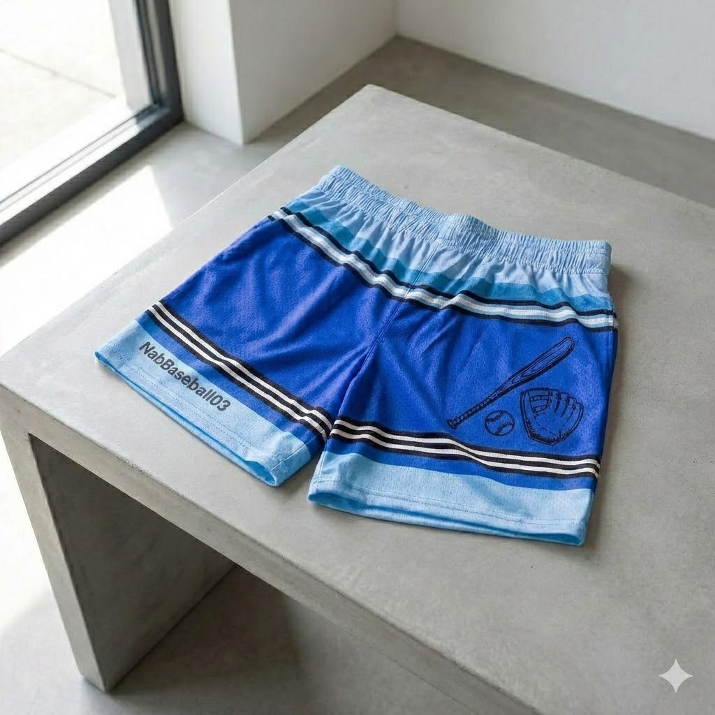 pencil youth shorts – trendy summer baseball graphic shorts for kids