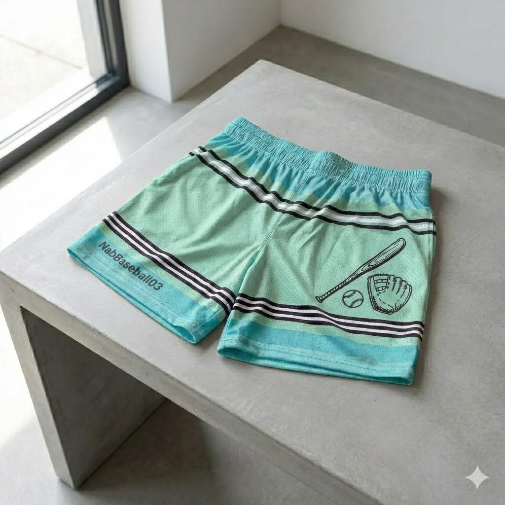 pencil youth shorts – trendy summer baseball graphic shorts for kids