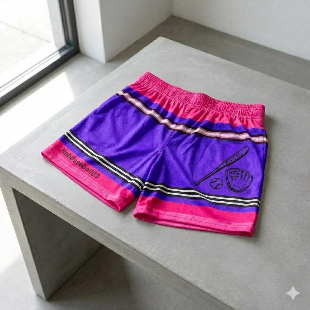 pencil youth shorts – trendy summer baseball graphic shorts for kids