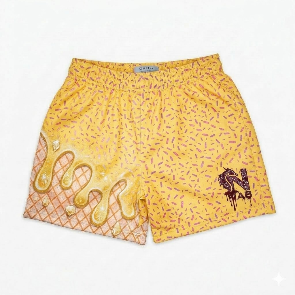 ice cream youth shorts – trendy summer graphic shorts for kids