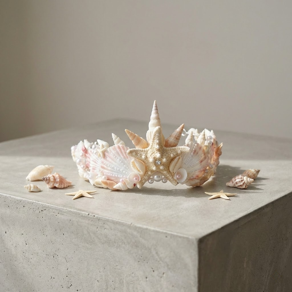 handmade seashell crown – mermaid coastal headpiece