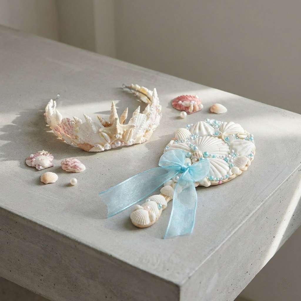 handmade seashell crown – mermaid coastal headpiece