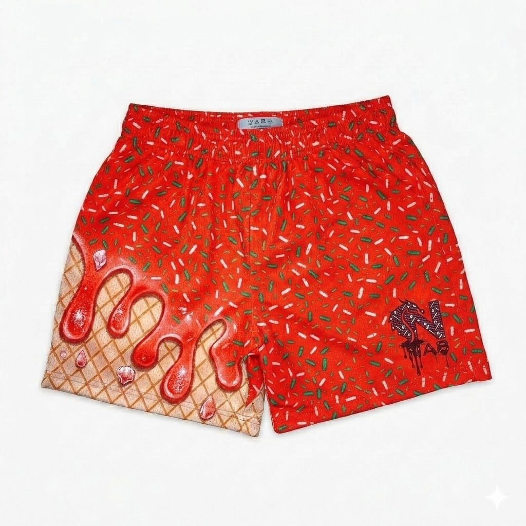 ice cream youth shorts – trendy summer graphic shorts for kids