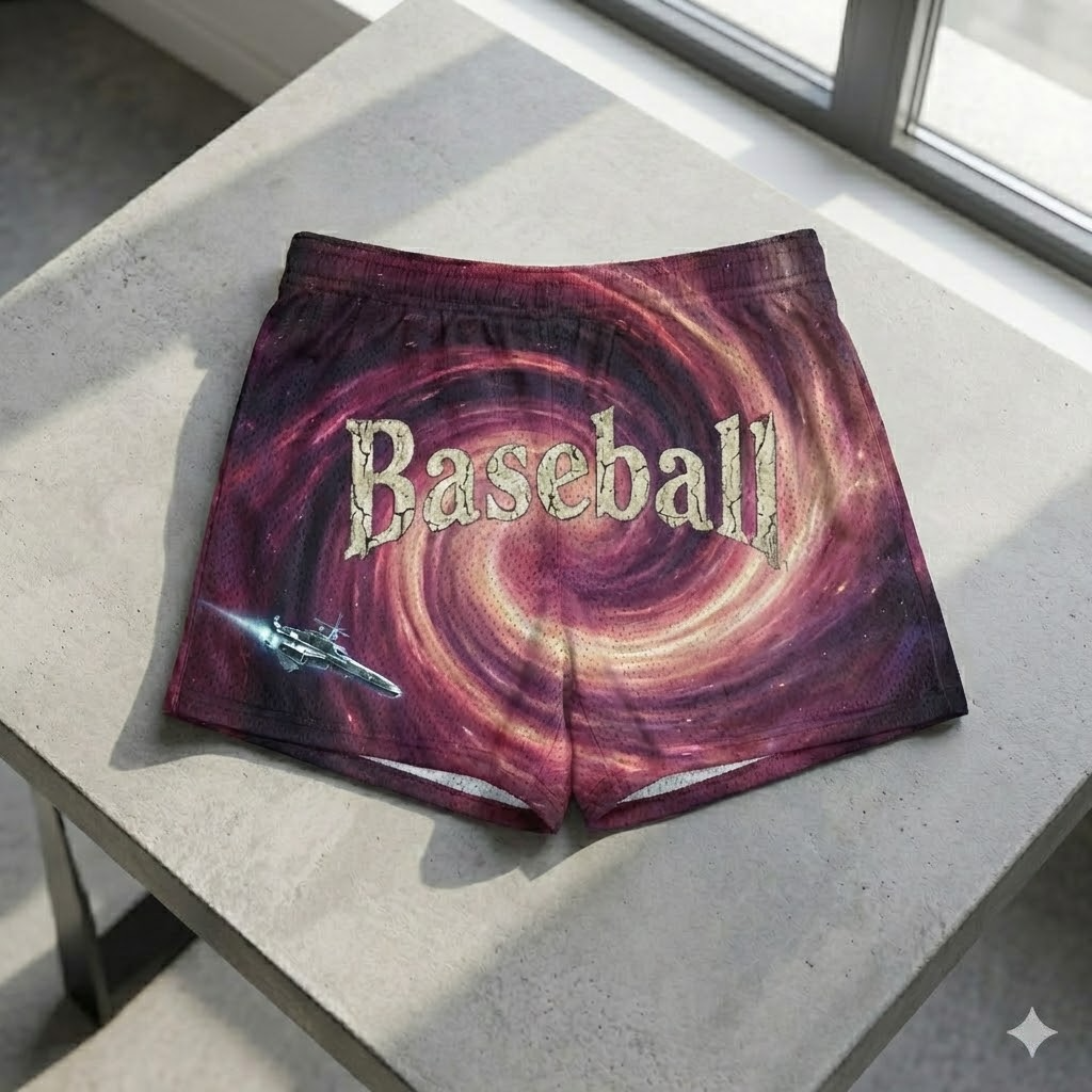 universe youth shorts – trendy summer baseball graphic shorts for kids